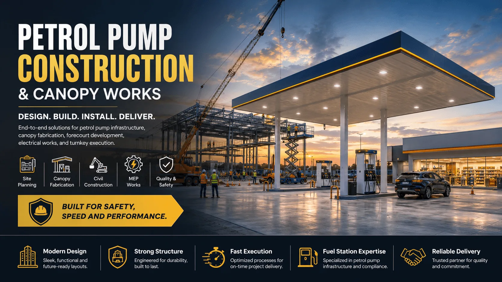 Petrol Pump Construction by Vhanja Constructions Limited